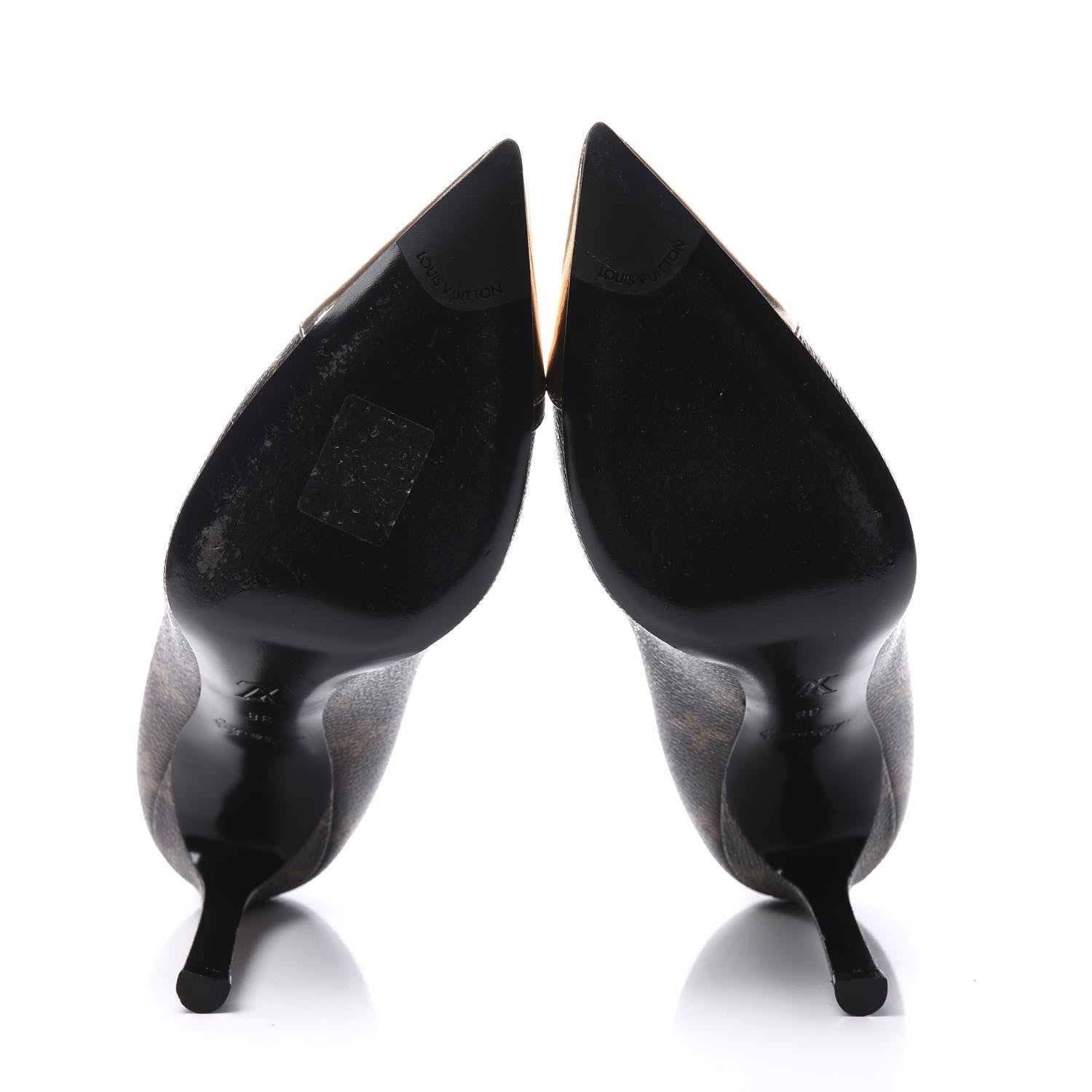 Louis Vuitton Monogram Cherie Pumps 38 Gold 6 of 12