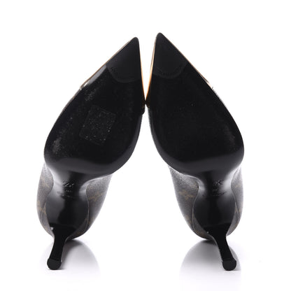 Louis Vuitton Monogram Cherie Pumps 38 Gold 6 of 12