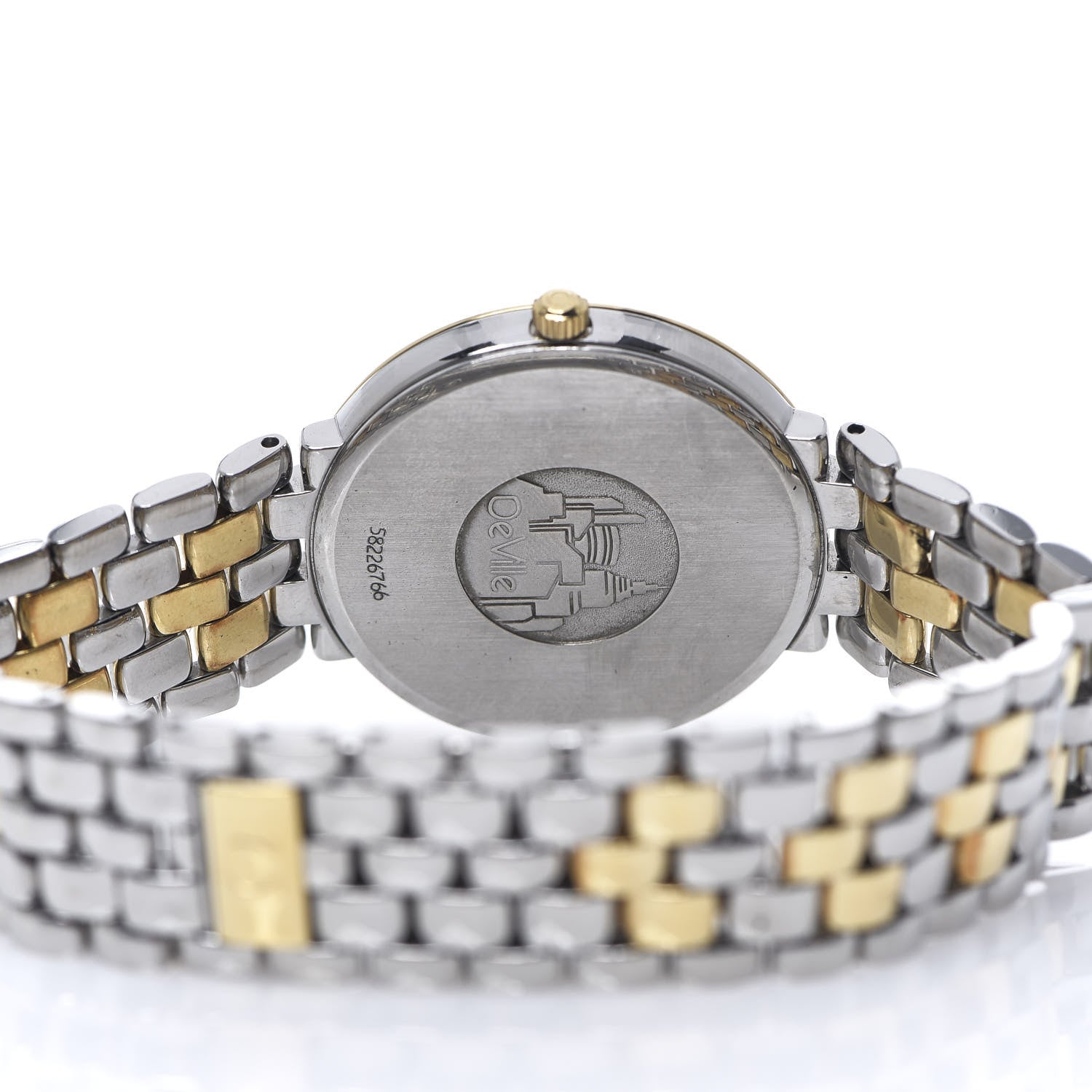Omega Stainless Steel 18K Yellow Gold 33mm De Ville Co-Axial Quartz Watch White 7314.31.00 4 of 5