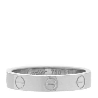 Cartier 18K White Gold 3.5mm LOVE Wedding Band Ring 51 5.75 1 of 4