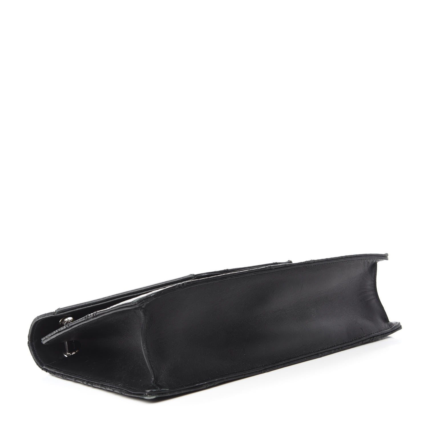 Saint Laurent Calfskin Crocodile Embossed Medium Betty Black 4 of 11
