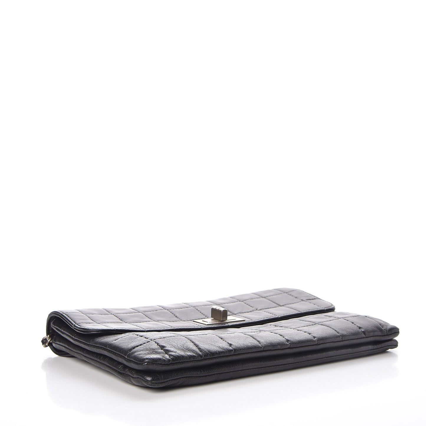 Lambskin Chocolate Bar Mademoiselle Flap Black
