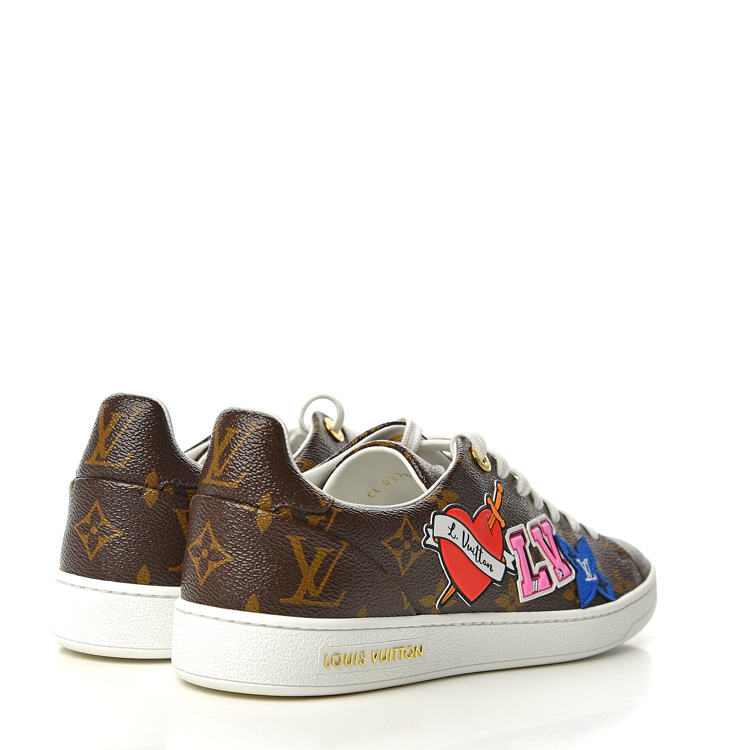 Louis Vuitton Calfskin Monogram LV Black Heart Sneakers 38.5 Cacao 4 of 8