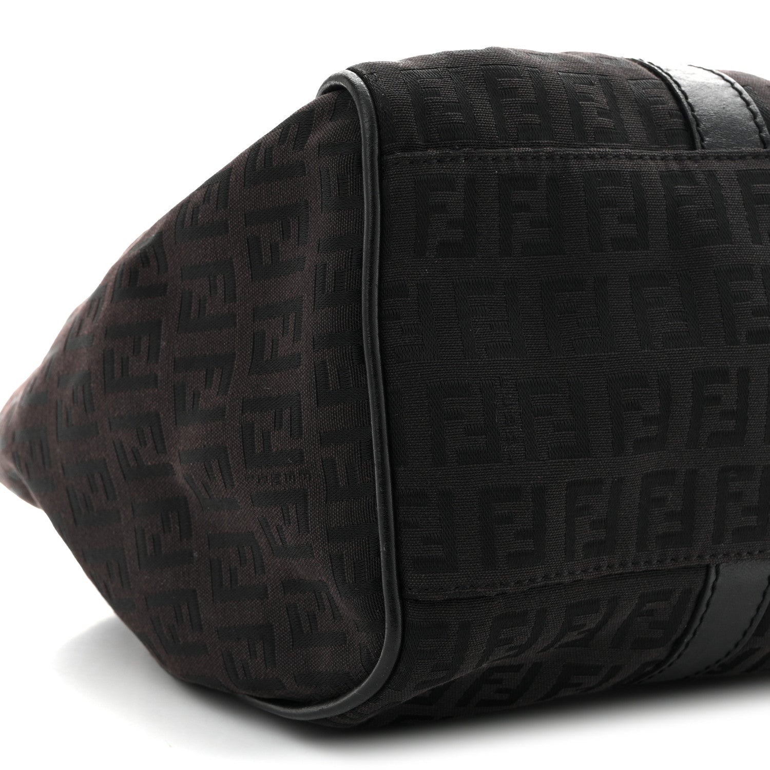 Fendi Zucchino Vitello Shoulder Bag Black Moro 9 of 10