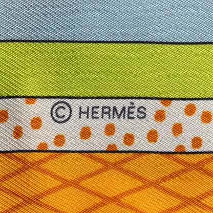Hermes Silk Twilly Grand Theatre Nouveau Soleil Vert Fluo Multicolor 4 of 4