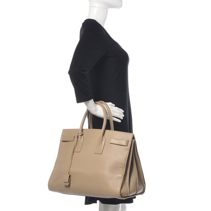 Saint Laurent Calfskin Large Sac De Jour Carryall Beige 2 of 12