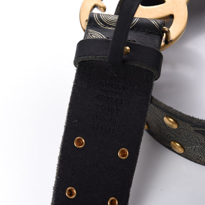 Gucci Calfskin Studded Marmont Belt 100 40 Black Gold 4 of 8
