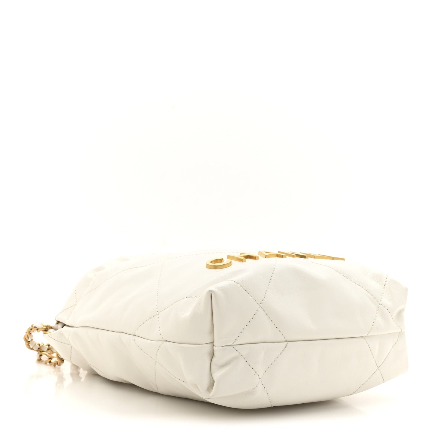 Shiny Calfskin Quilted Mini Chanel 22 White