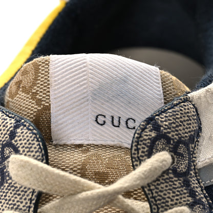 Gucci GG Supreme Monogram Mix Monogram Mens Rhyton Sneakers 9 London Blue Beige Sun Yellow 10 of 10