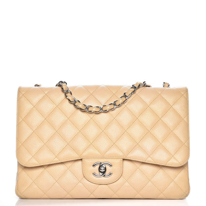 Chanel Caviar Quilted Jumbo Single Flap Beige Clair 1 of 7