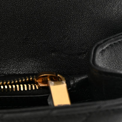 Saint Laurent Sheepskin Matelasse Chevron Monogram Medium College Bag Black 11 of 13