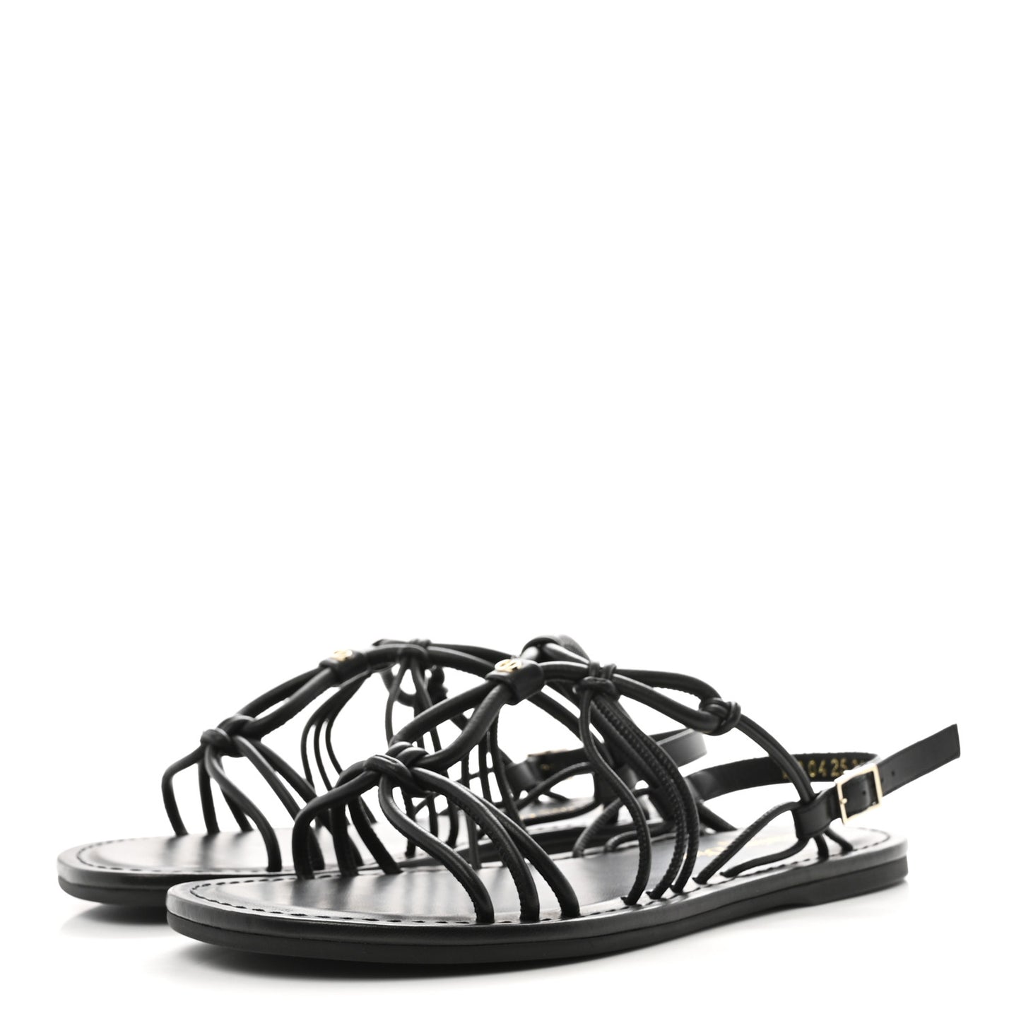Lambskin Dioriviera D-Sand Sandals 36 Black