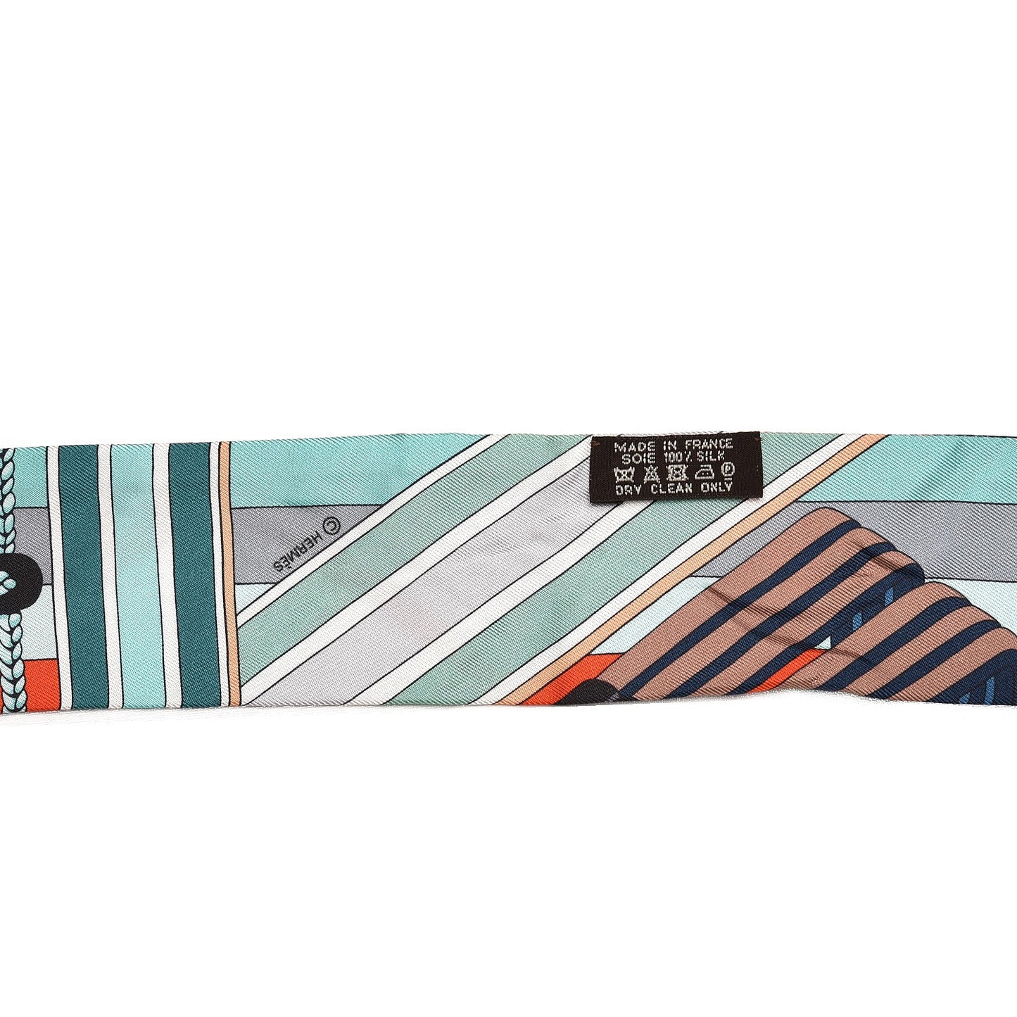 Silk Sangles En Zigzag Twilly Orange Turquoise Gris