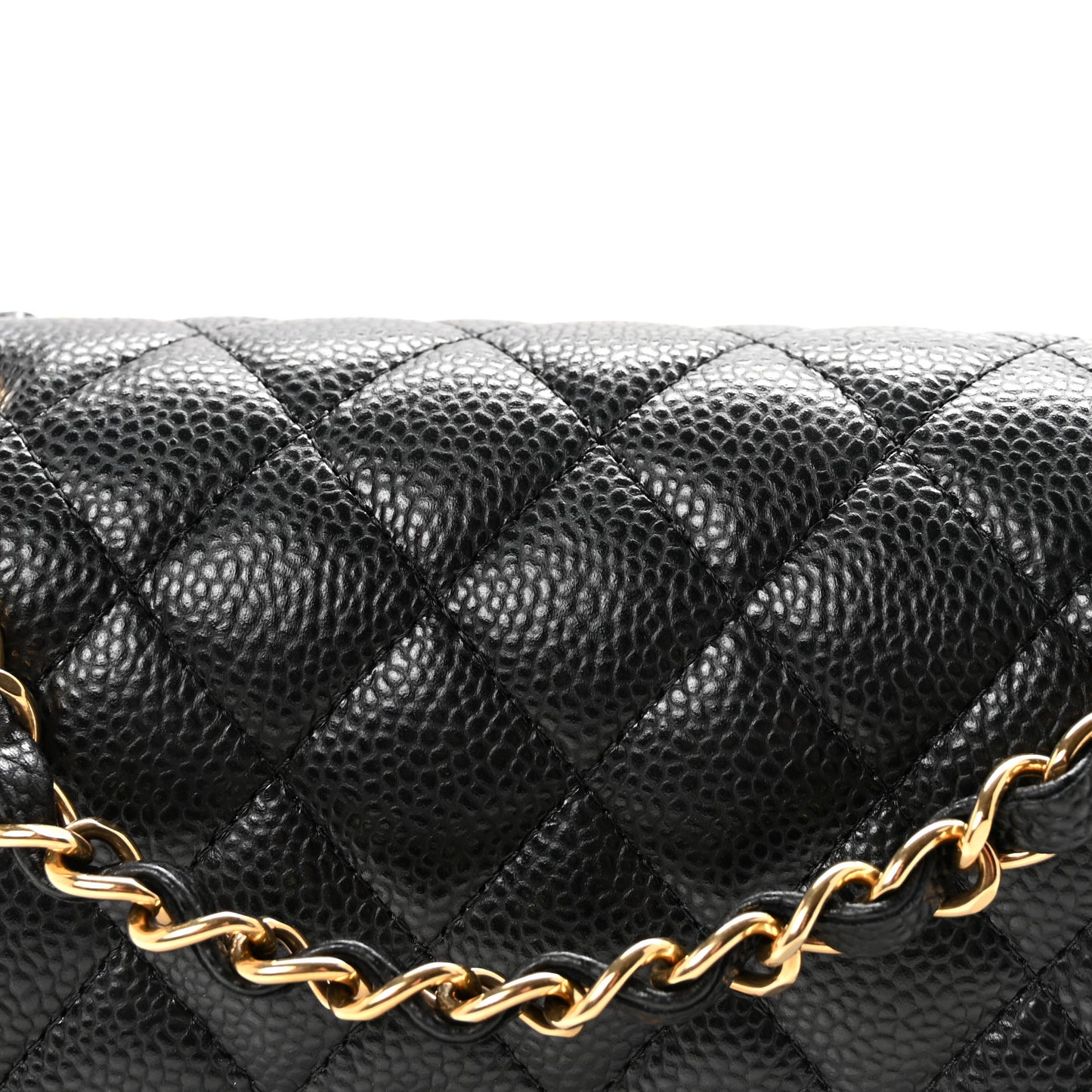 Caviar Quilted Small Double Flap Black