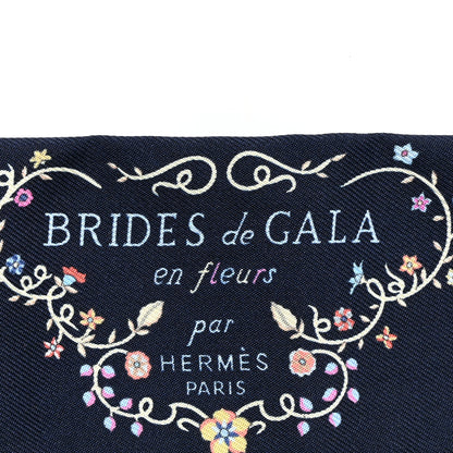 Hermes Silk Brides de Gala en Fleurs Twilly Marine Rose Bleu 5 of 5