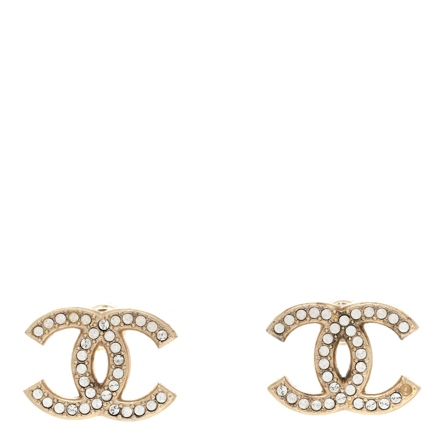 Crystal CC Earrings Light Gold