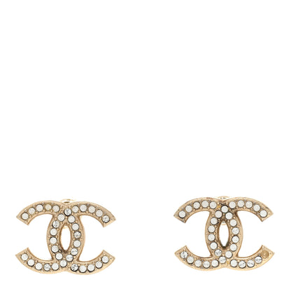 Chanel Crystal CC Earrings Light Gold 1 of 8