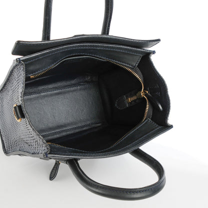 Celine Python Nano Bi-Color Luggage Luggage Black 6 of 8