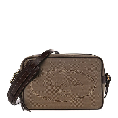 Prada Jacquard Logo Camera Bag Corda Bruciato 1 of 15
