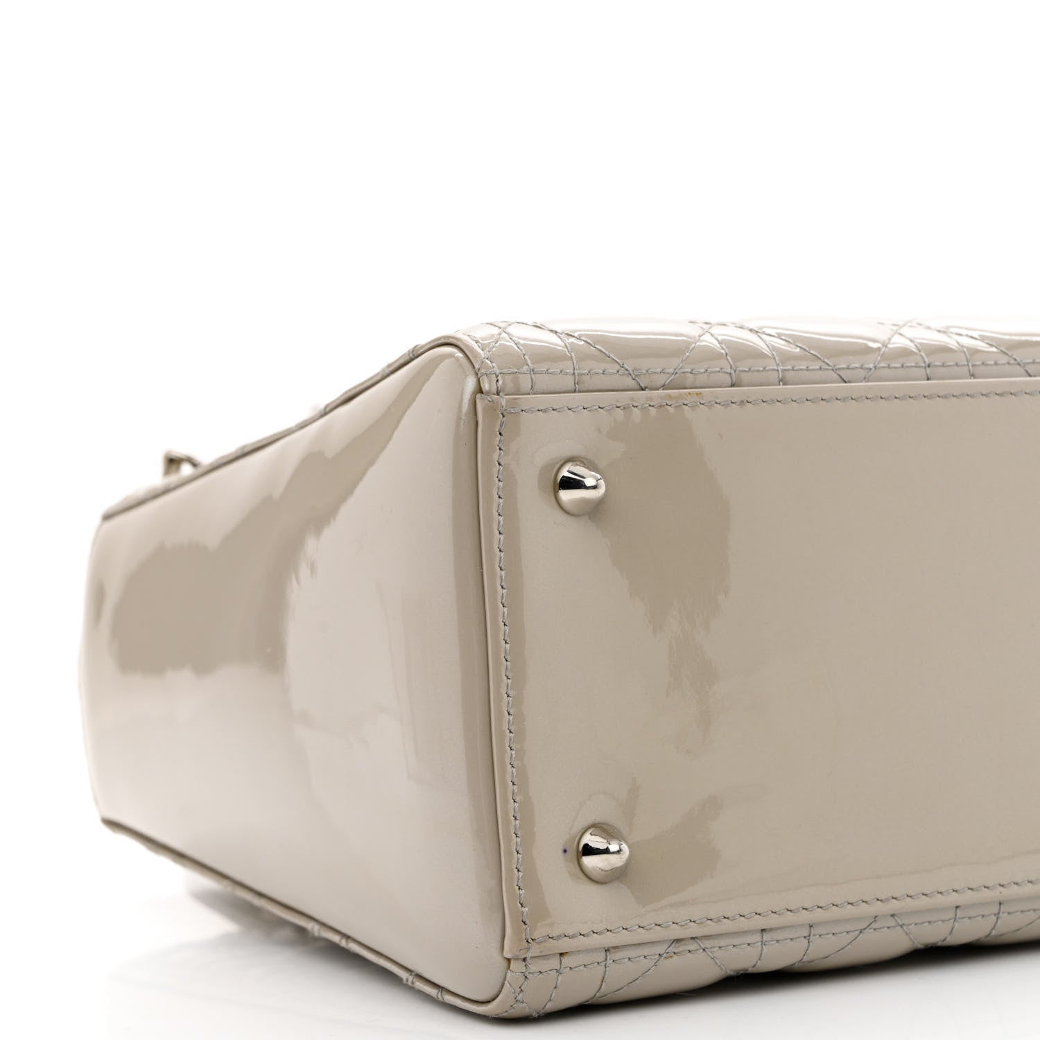 Christian Dior Pearlized Patent Cannage Medium Lady Dior Grey 9 of 12