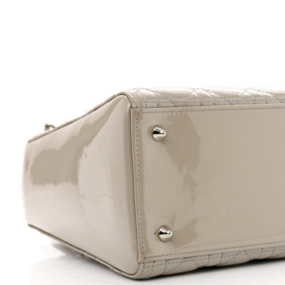 Christian Dior Pearlized Patent Cannage Medium Lady Dior Grey 9 of 12