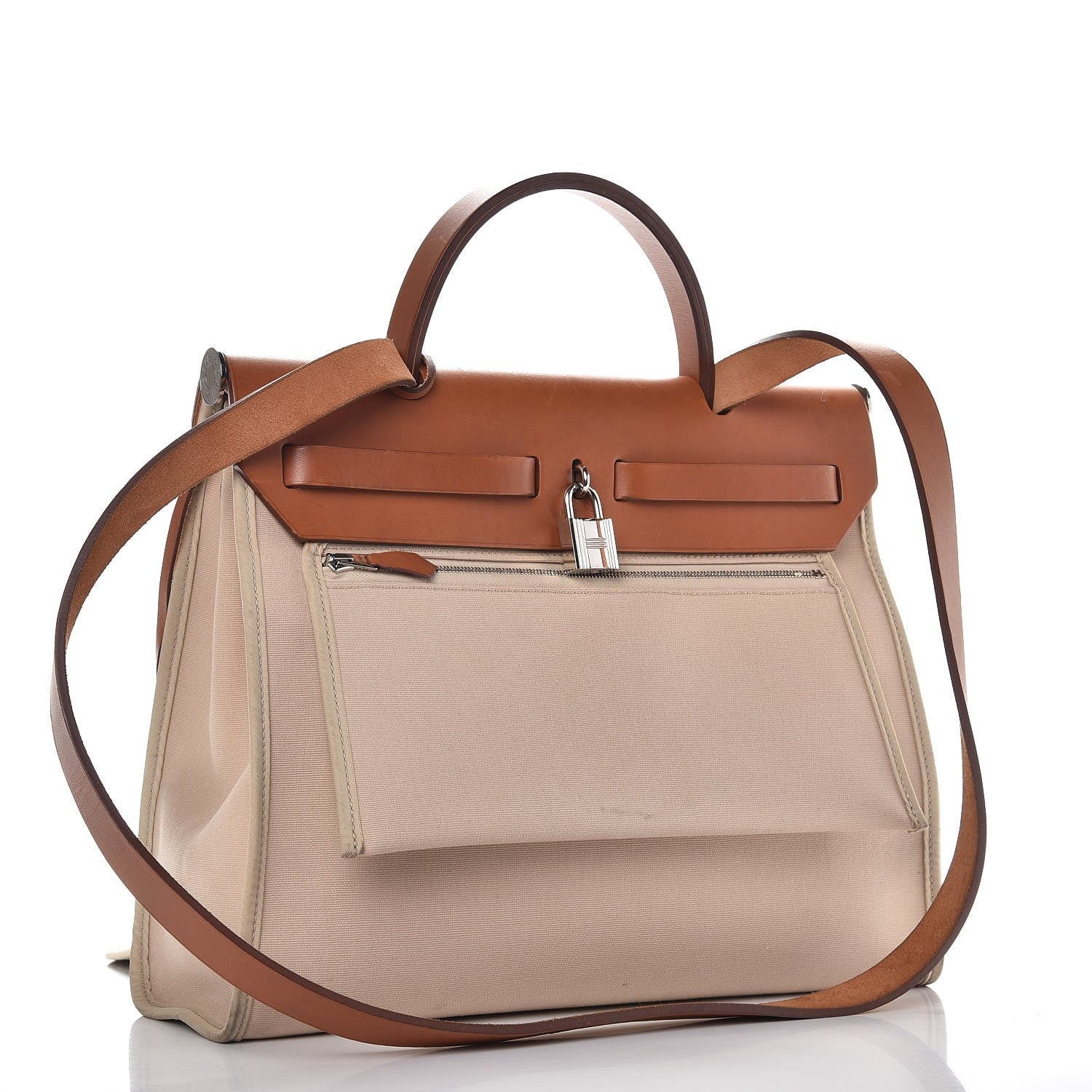 Hermes Vache Hunter Toile Herbag Zip 31 PM Fauve 4 of 15
