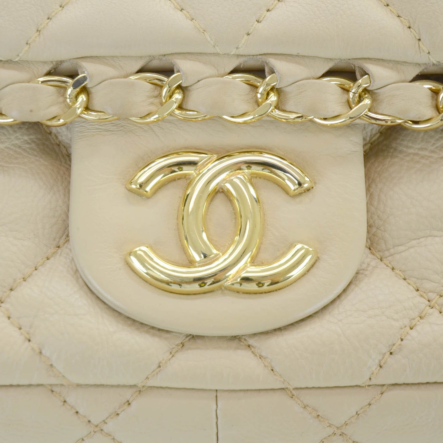 Lambskin Quilted Chain Me Flap Beige