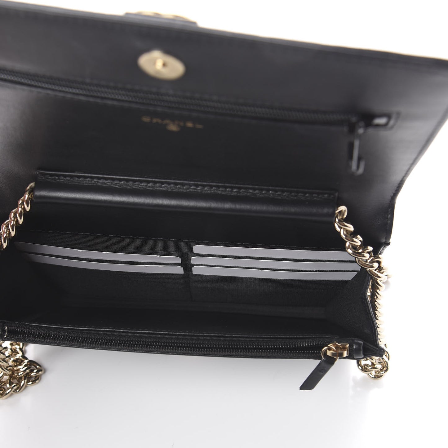 Caviar Quilted Boy Wallet On Chain WOC Black
