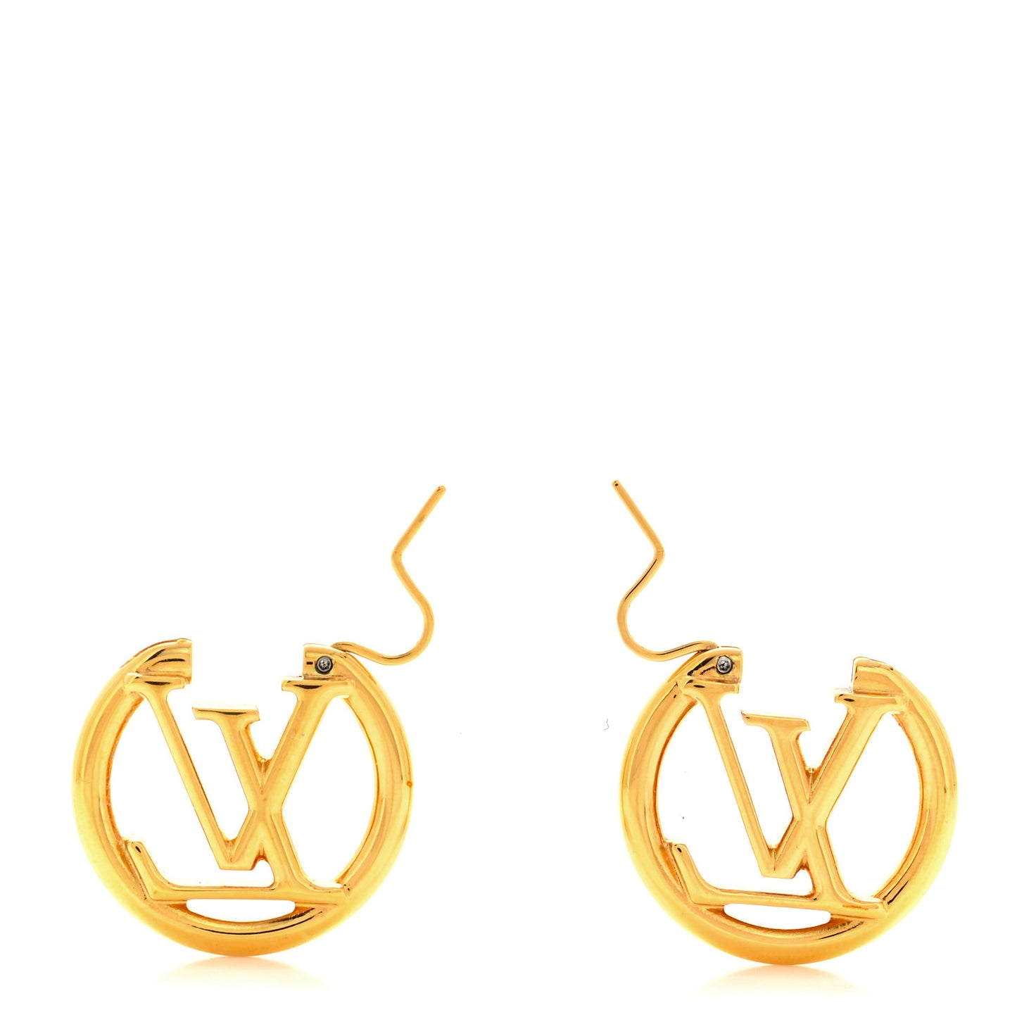 Metal Small Louise Hoop Earrings Gold