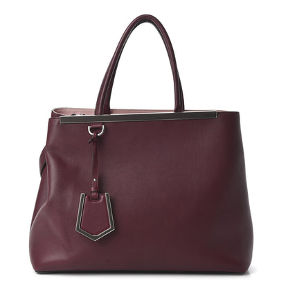 Fendi Vitello Dolce Marmol Regular 2Jours Tote Bordeaux 1 of 10