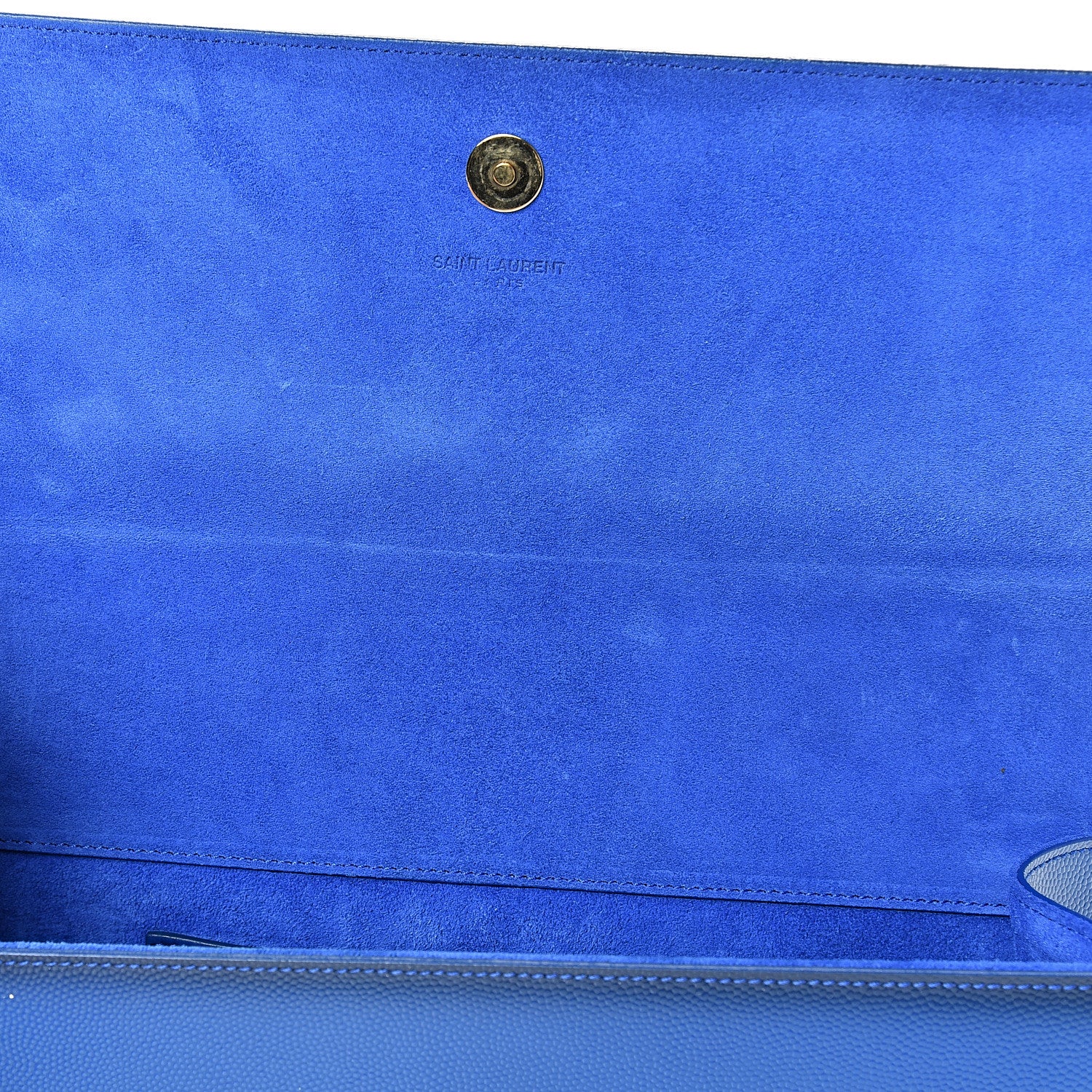 Saint Laurent Grain De Poudre Classic Monogram Cassandre Clutch Royal Blue 8 of 11
