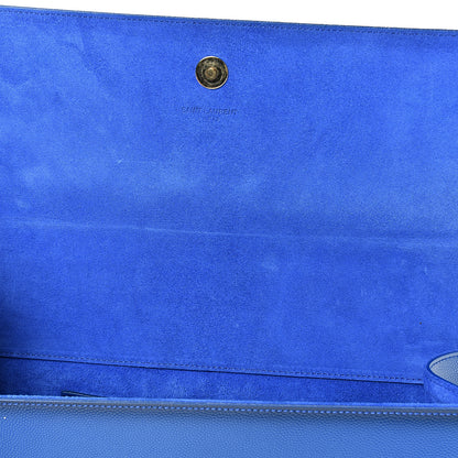 Saint Laurent Grain De Poudre Classic Monogram Cassandre Clutch Royal Blue 8 of 11
