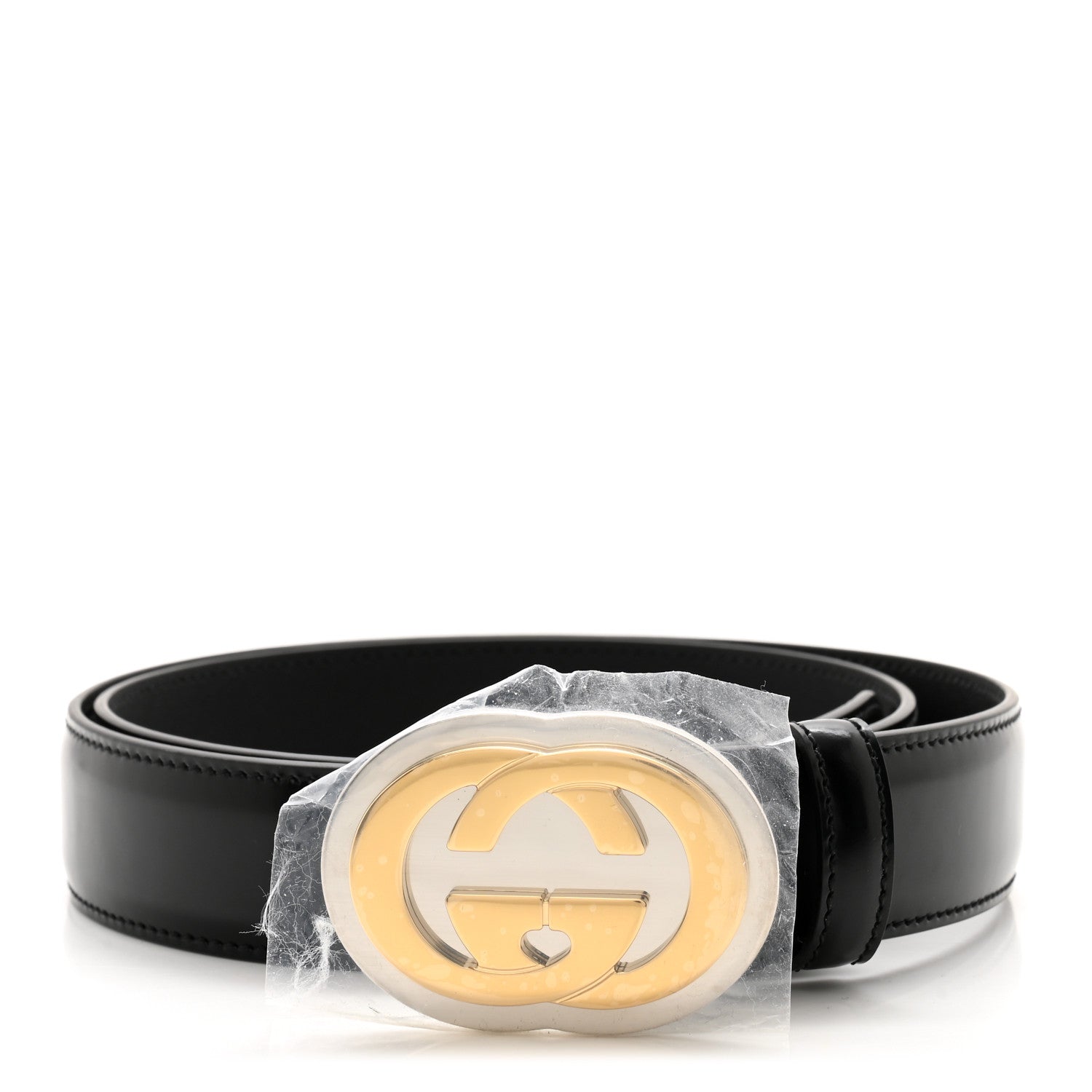 Gucci Calfskin Interlocking G Belt 85 34 Black 1 of 6