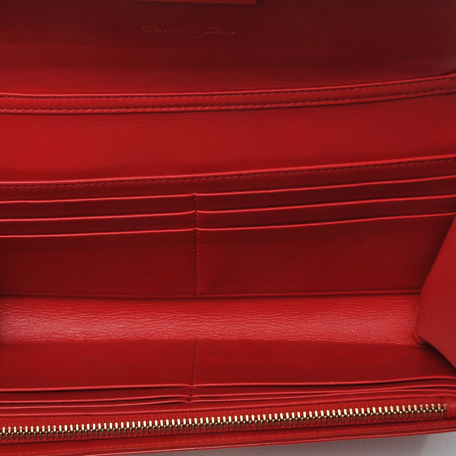 Christian Dior Patent Cannage Miss Dior Chain Wallet Red 5 of 6