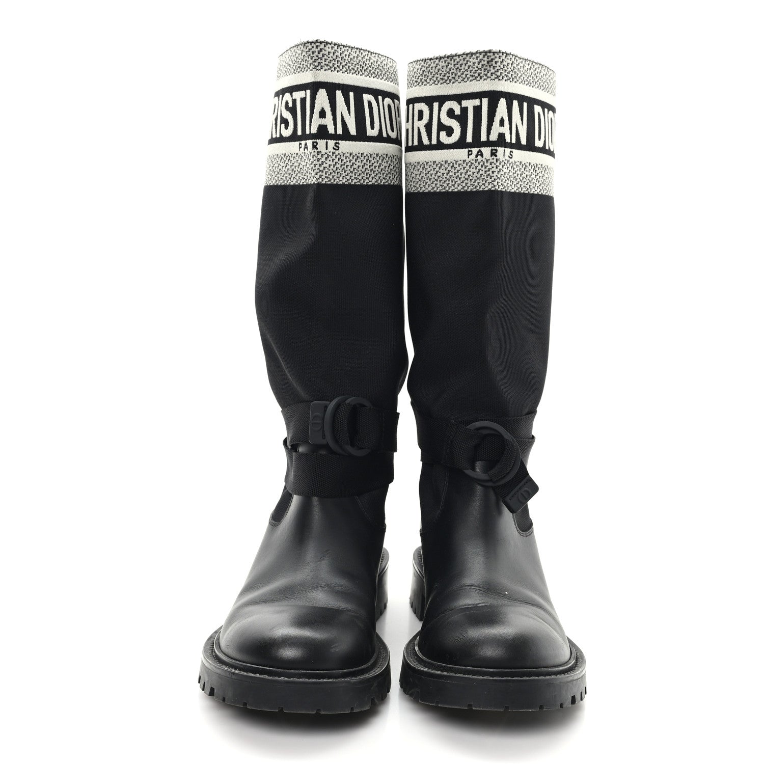 Christian Dior Calfskin Technical Fabric D-Major Boots 39 Black