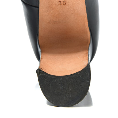 Chanel Lambskin Peep Toe CC Pumps 38 Black 16 of 19