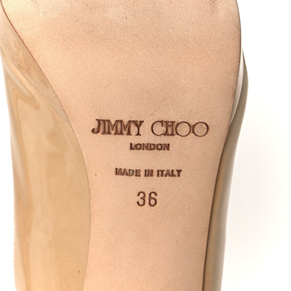 Jimmy Choo Patent Nova 100 Slingback Peep Toe Pumps 36 Beige 8 of 8