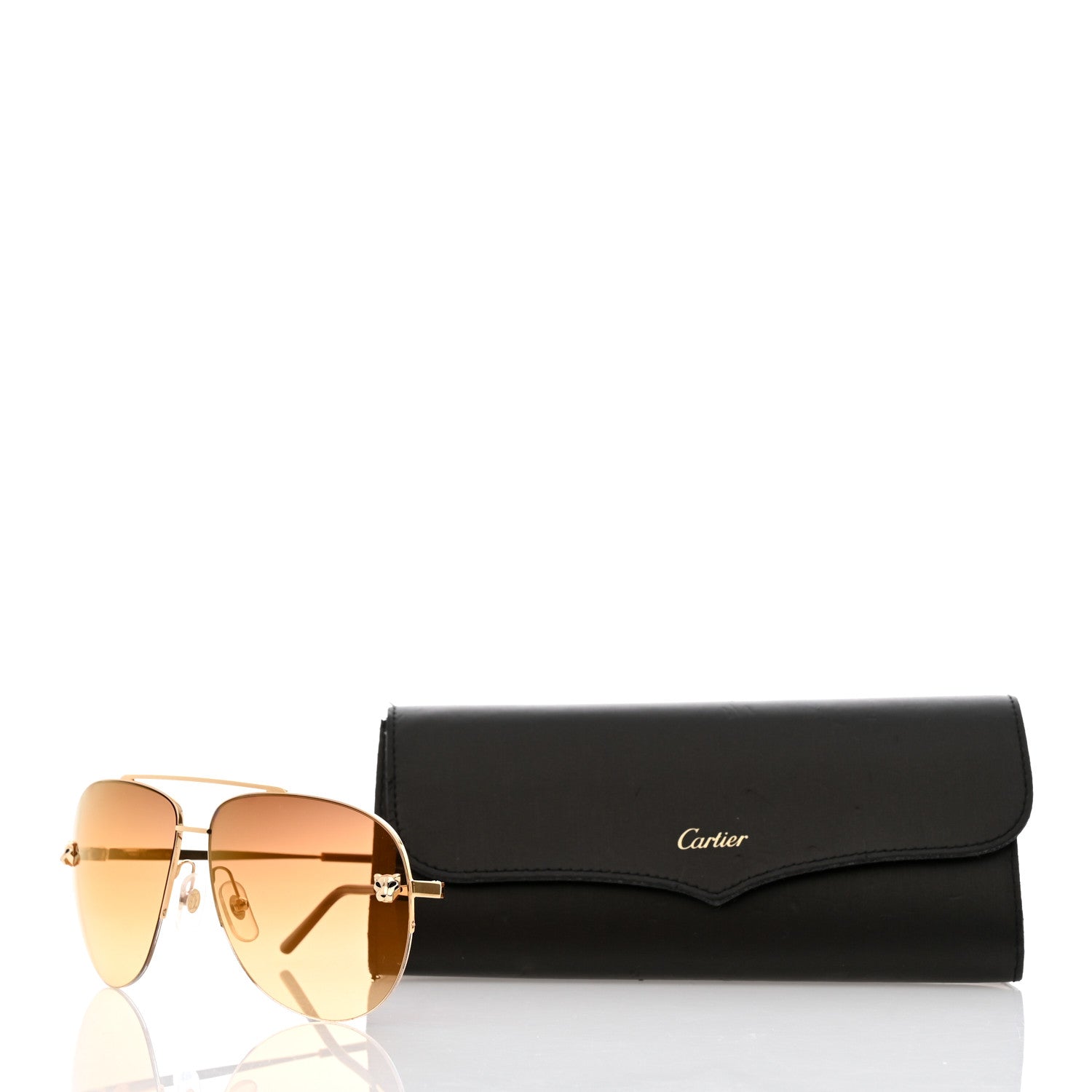 Cartier Santos de Cartier Aviator Sunglasses CT0065S Gold 8 of 8