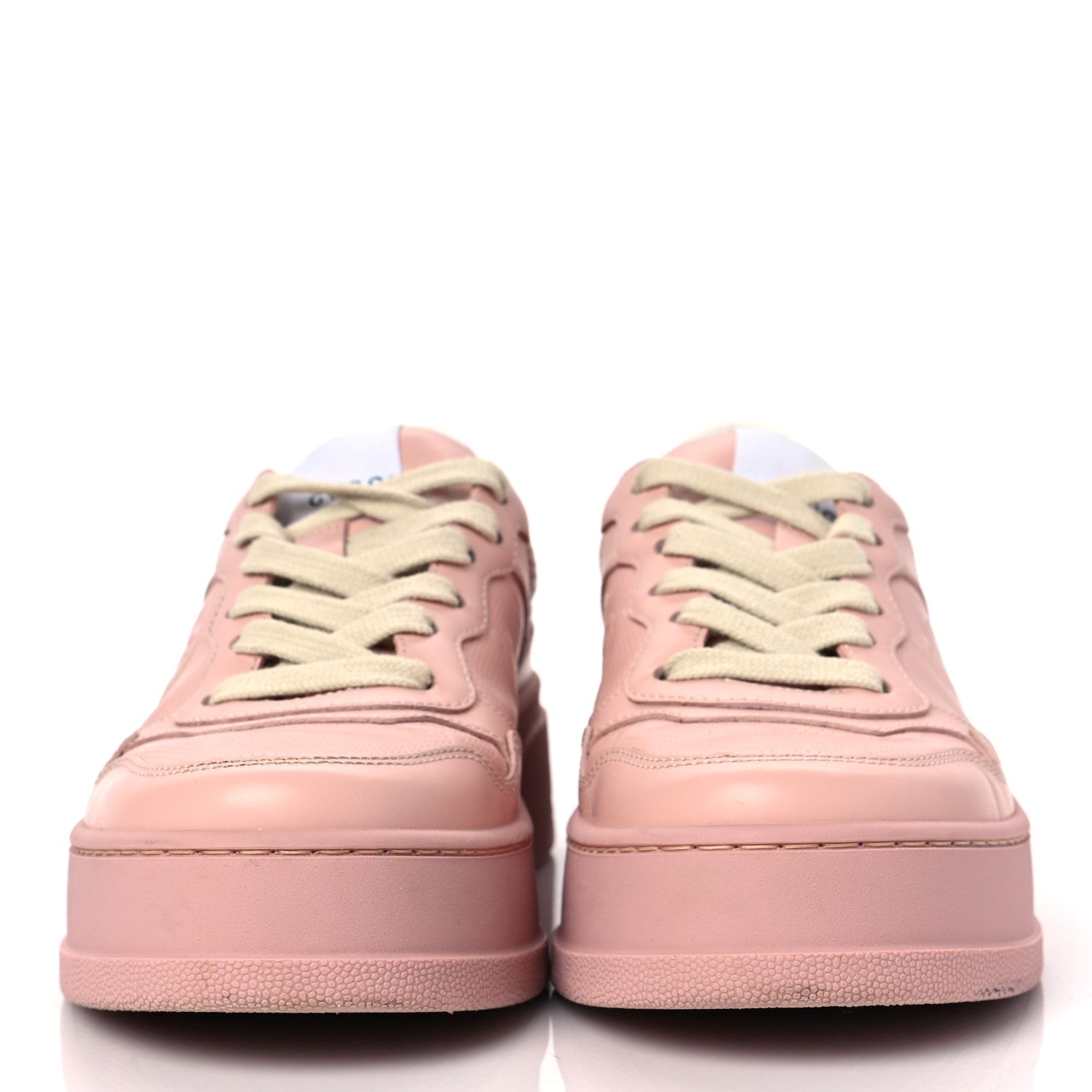 Gucci Calfskin GG Tennis Embossed Womens Platform 55mm Sneakers 36.5 Powder Pink 2 of 7