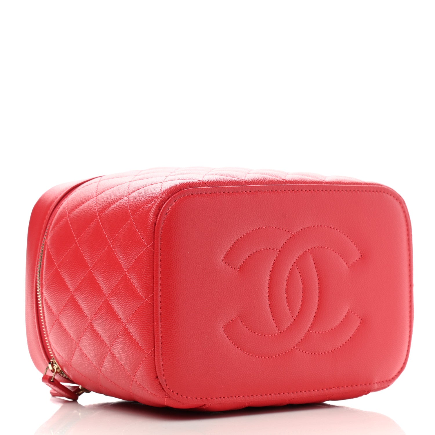 Chanel Caviar Quilted Large Vanity Pouch Red 4 of 9
