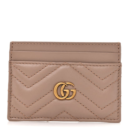 Gucci Calfskin Matelasse GG Marmont Card Holder Porcelain Rose 1 of 12