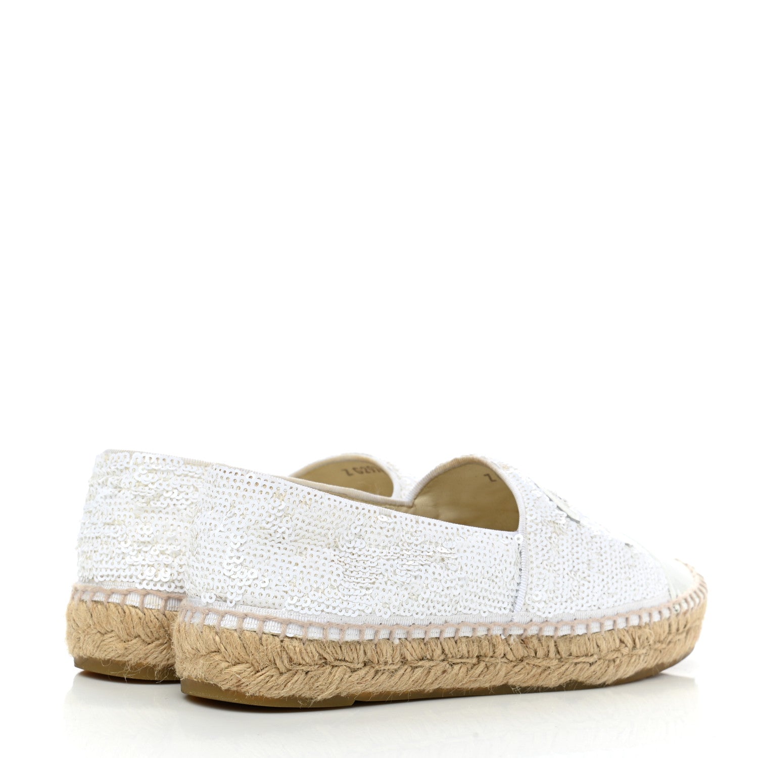 Chanel Patent Sequin CC Espadrilles 35 White 4 of 10