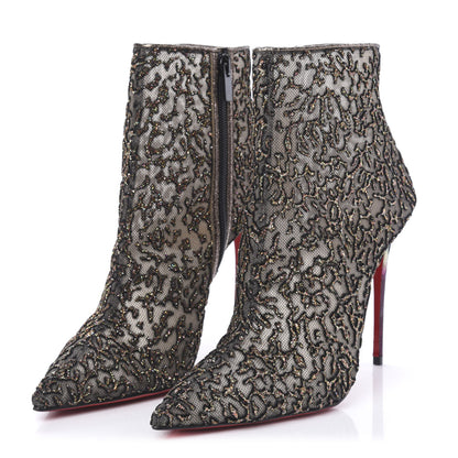Christian Louboutin Mesh Glitter Nancy Bootie 100 Ankle Boots 42 Black 3 of 8