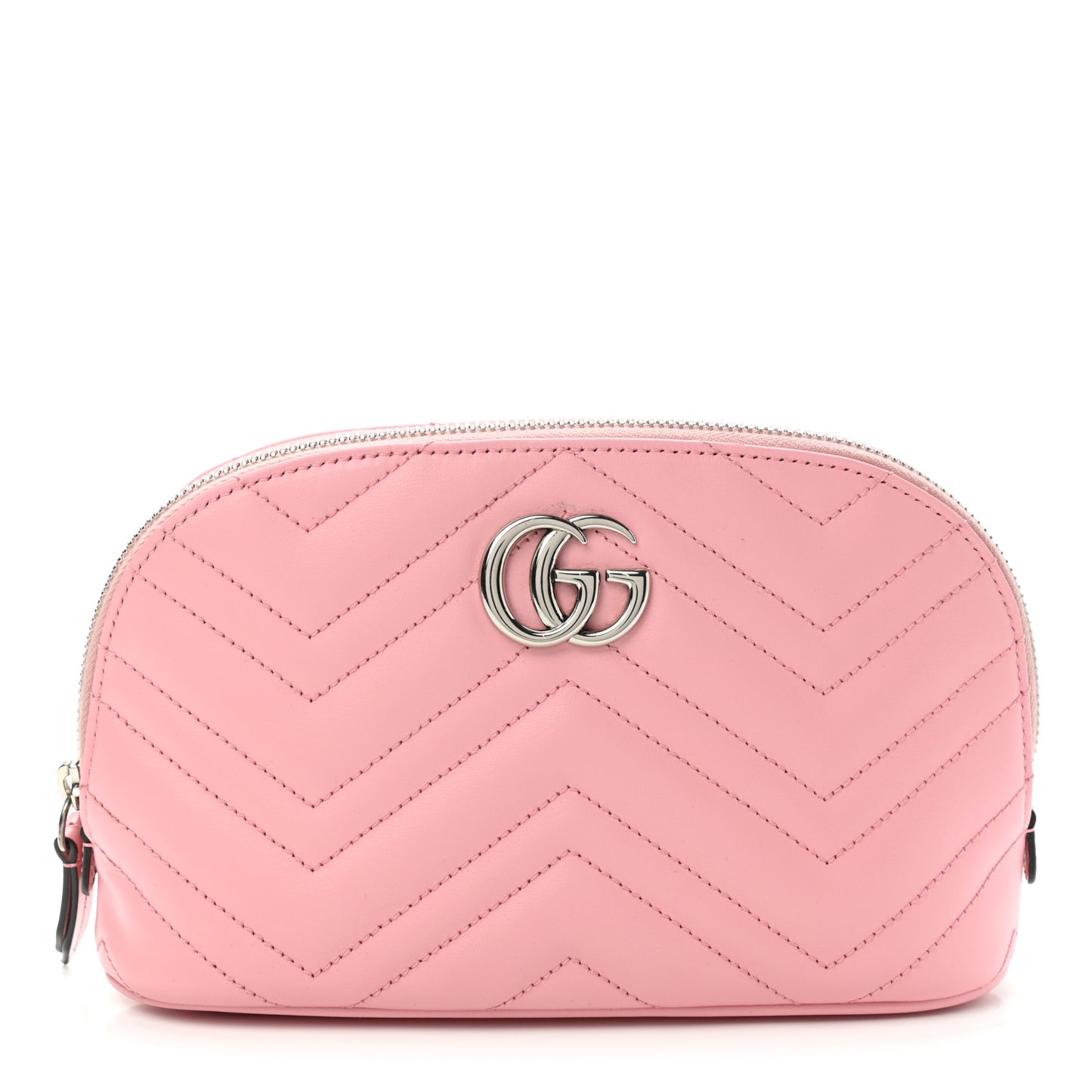 Calfskin Matelasse Large GG Marmont Pouch Cosmetic Case Wild Rose