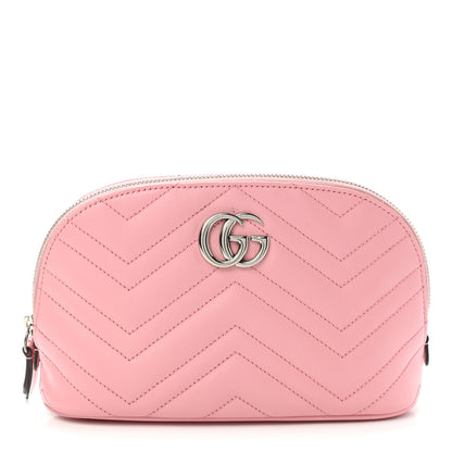 Gucci Calfskin Matelasse Large GG Marmont Pouch Cosmetic Case Wild Rose 1 of 8
