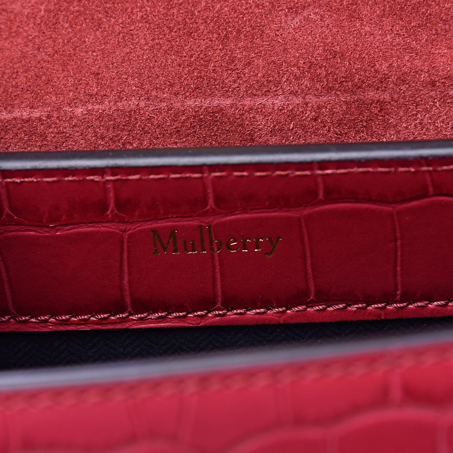 Mulberry Shiny Croc Calfskin Embossed Micro Seaton Red Berry 6 of 9