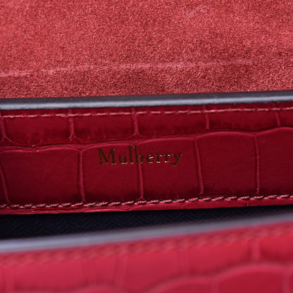 Mulberry Shiny Croc Calfskin Embossed Micro Seaton Red Berry 6 of 9