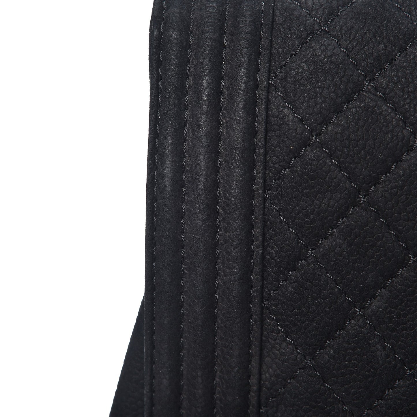Iridescent Caviar Quilted Large Boy Flap Black