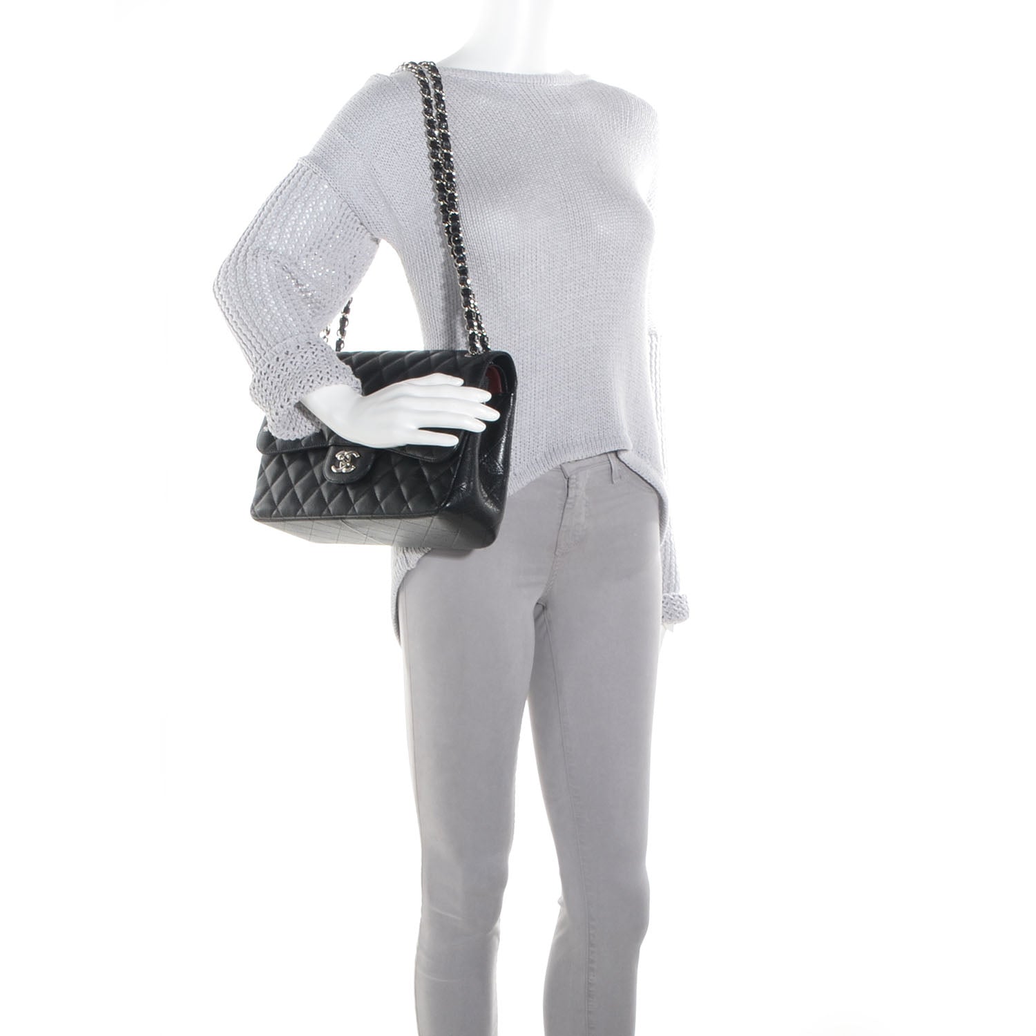 Chanel Caviar Jumbo Double Flap Black 2 of 9