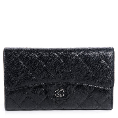 Chanel Caviar Quilted Large Flap Wallet Black 1 of 7